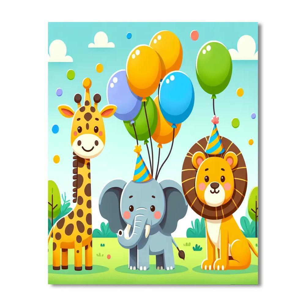 Zoo Animals Celebration DIY Paint By Numbers