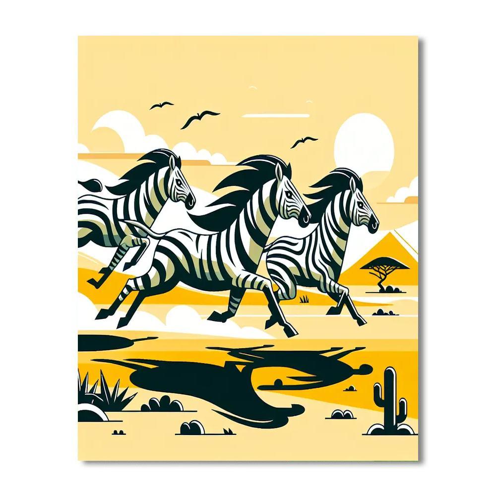Zebra Zephyrs Paint By Numbers Art
