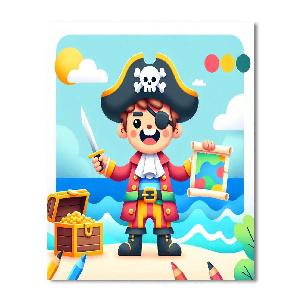 Whimsical Pirate Painting By Numbers Kit