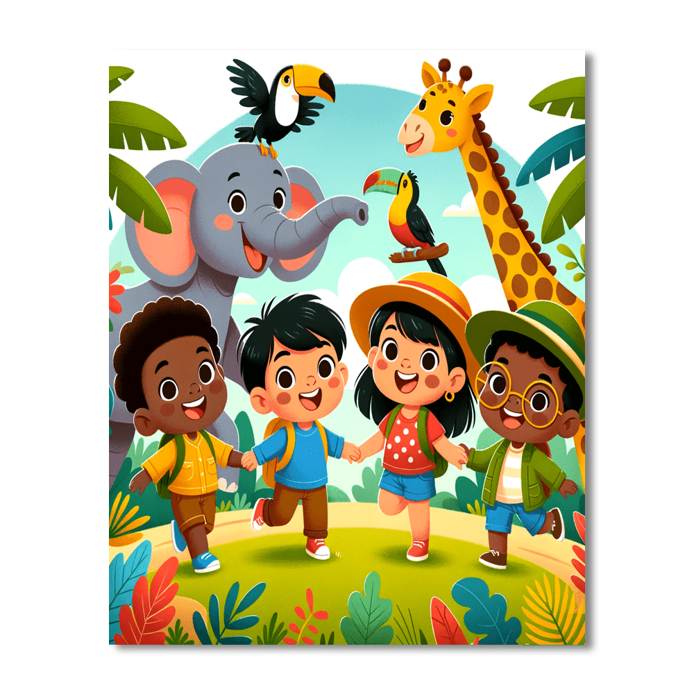 Cheery Jungle Adventure Painting By Numbers Kit
