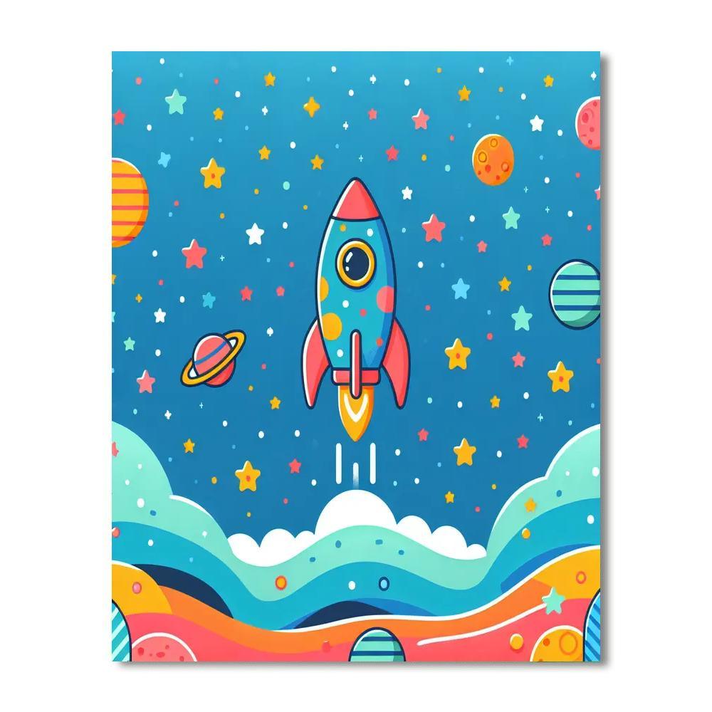 Dreamy Rocket Adventure Numbered Painting Kits
