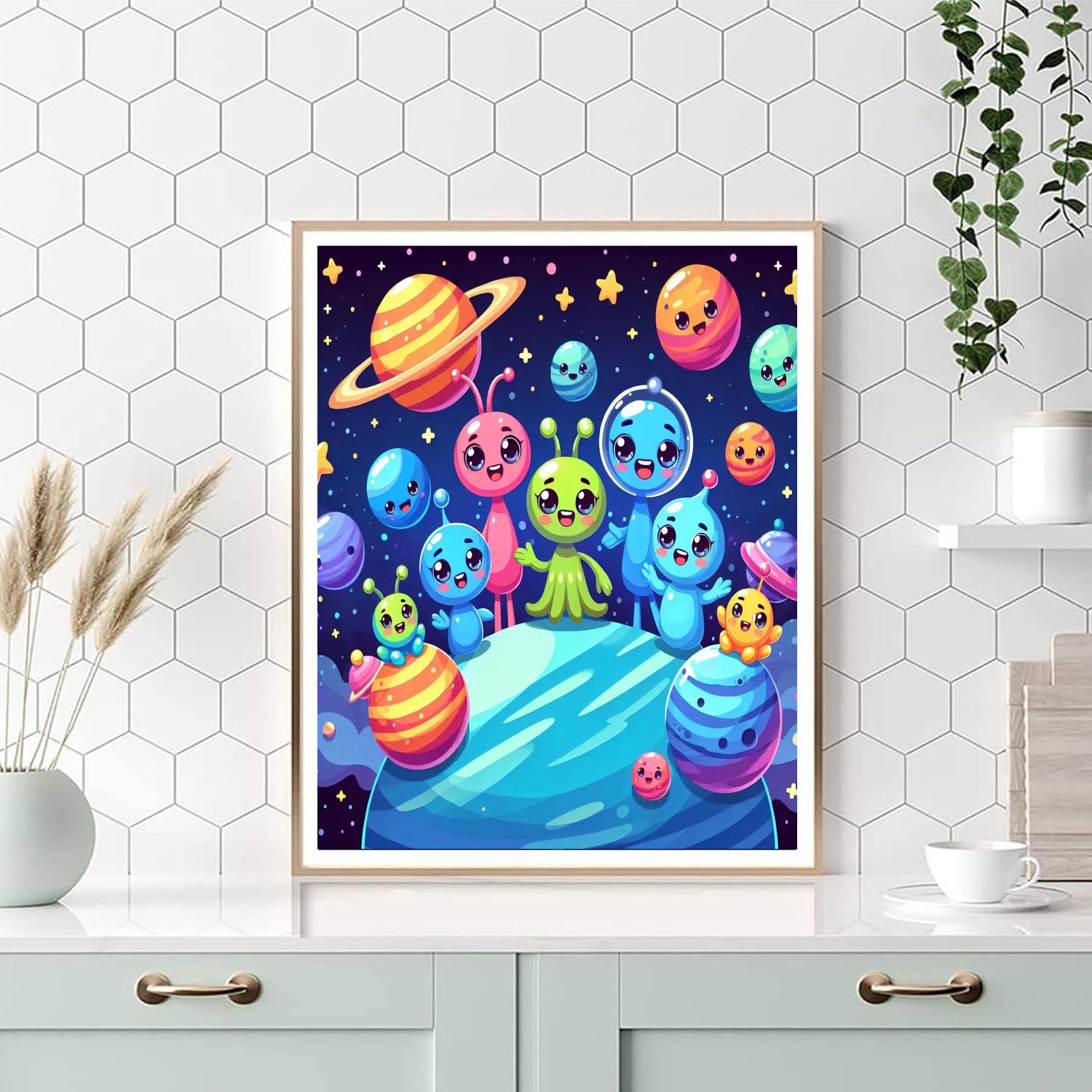 Playful Planet Exploration Painting Number Kit