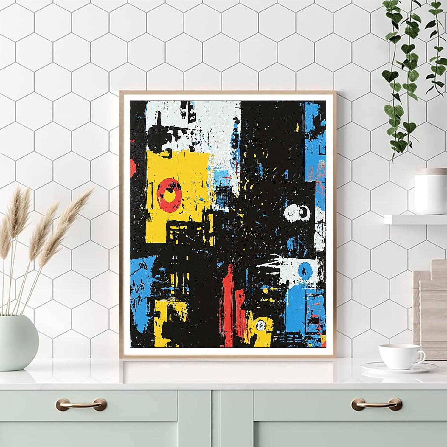 Jean-Michel Basquiat Inspired Fragmented Identities  Number Painting