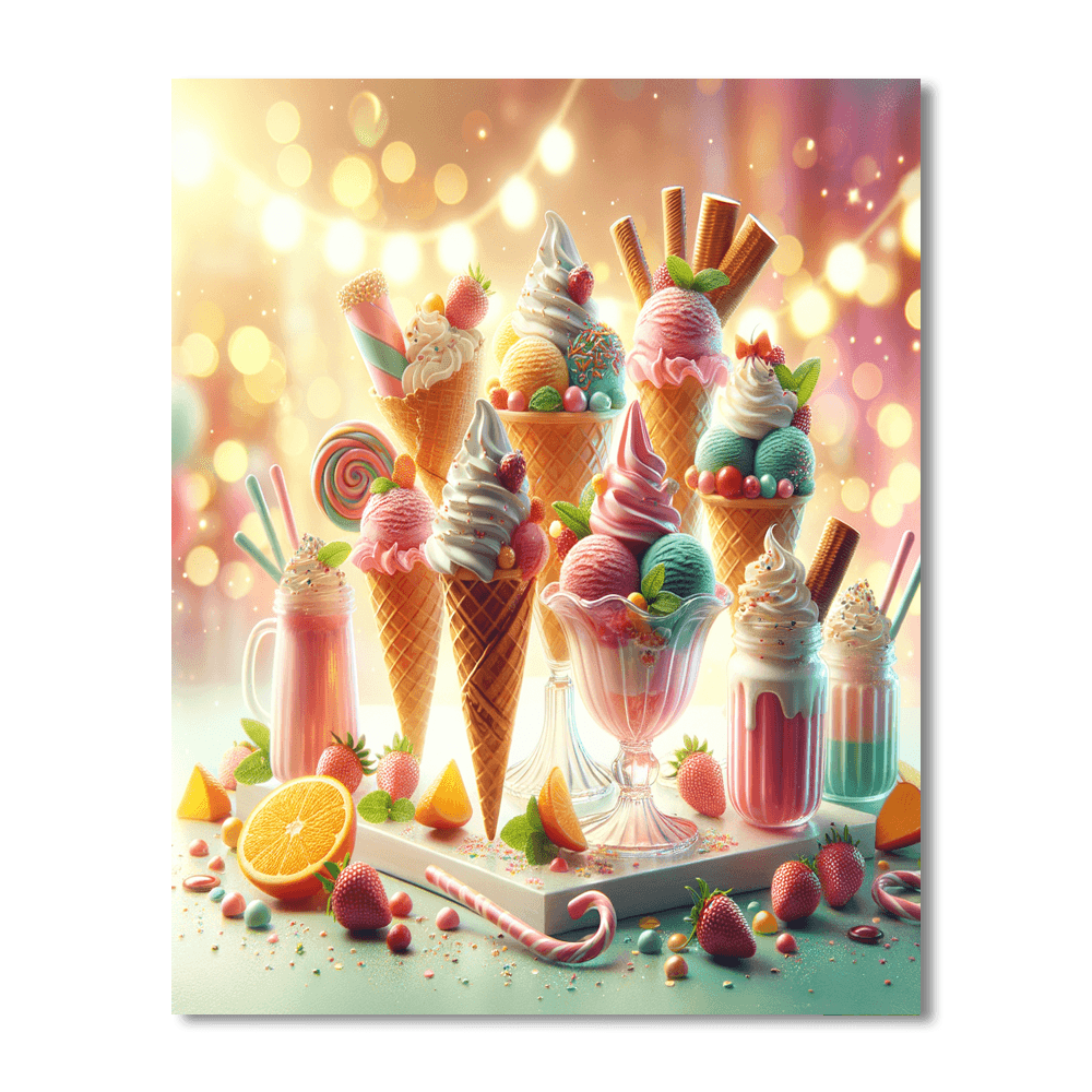 Sweet Summertime Ice Cream Painting Number Kit