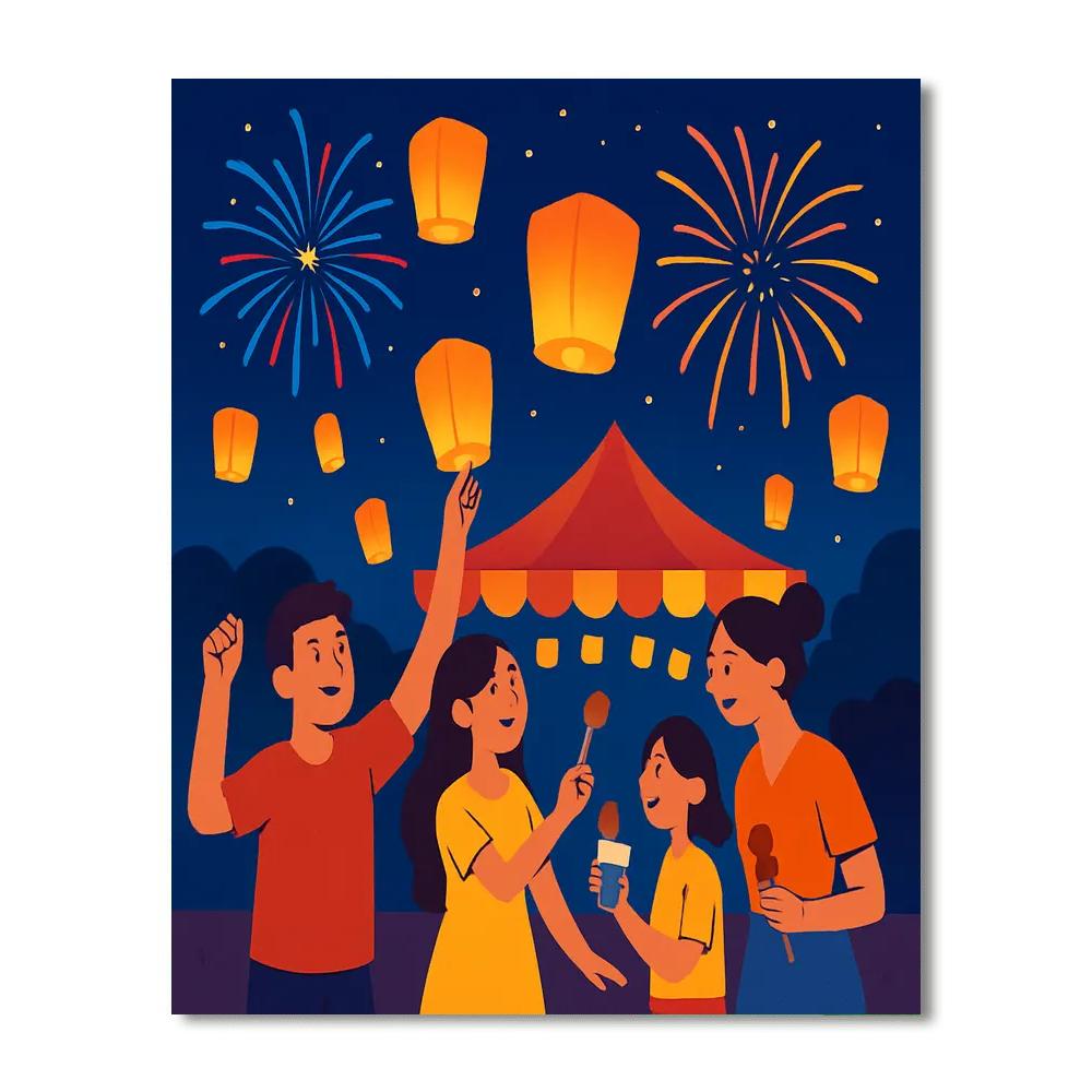 Glowing Festival Of Lights Painting By Numbers Kit