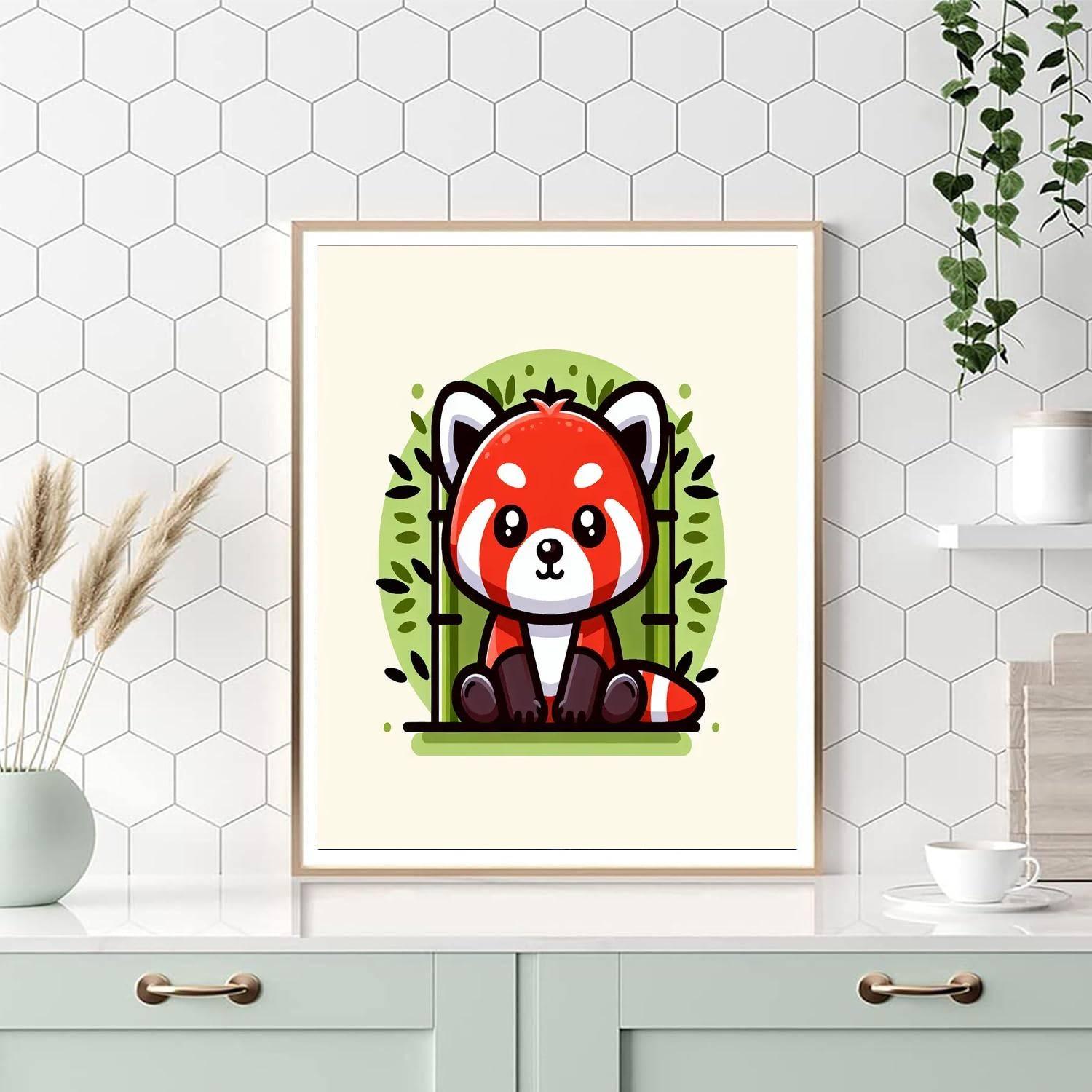 Radiant Red Panda Painting By Numbers Kit