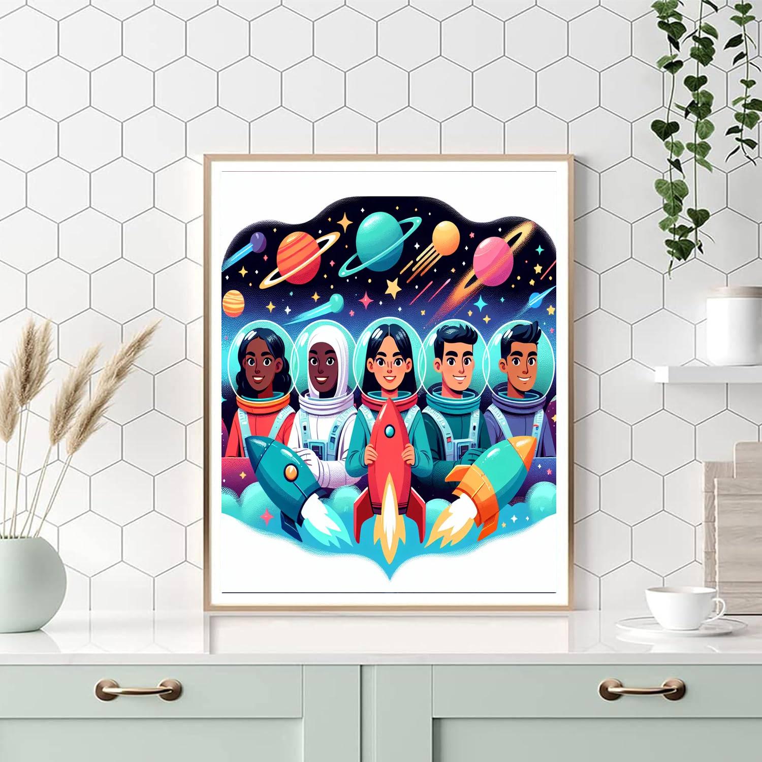 Outer Space Adventure Voyage DIY Paint By Numbers