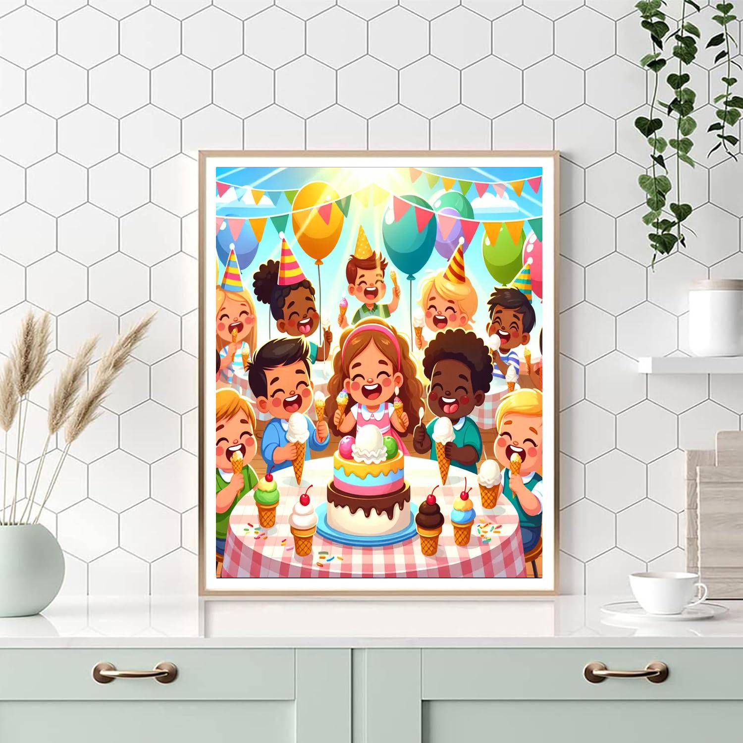 Cheerful Ice Cream Party Paint By Color