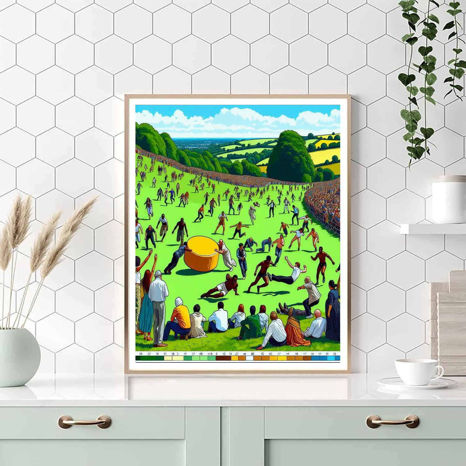 Cheese Rolling At Cooper's Hill - Uk Paint By Numbers Kits