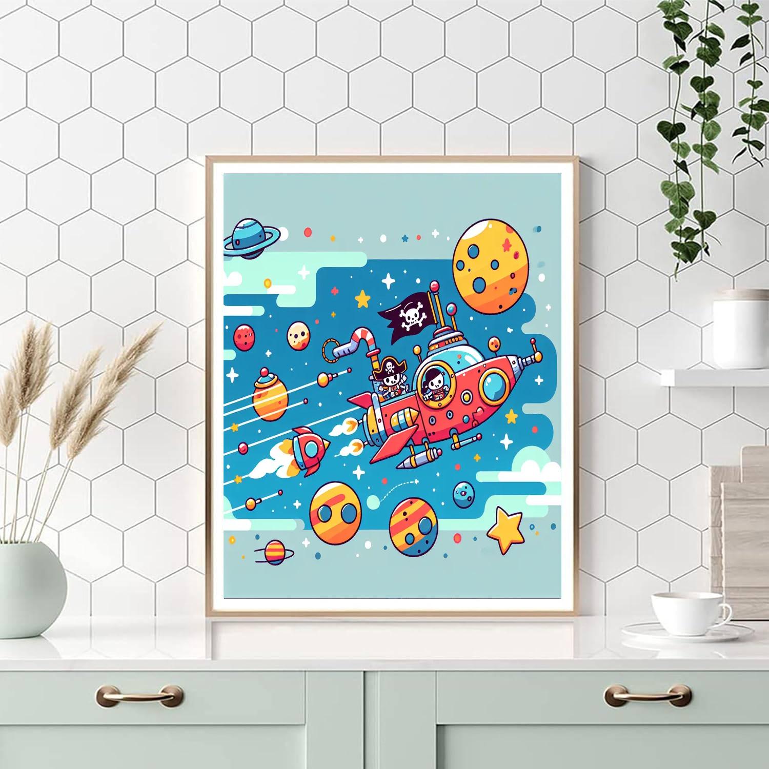 Space Pirates Galaxy DIY Paint By Numbers