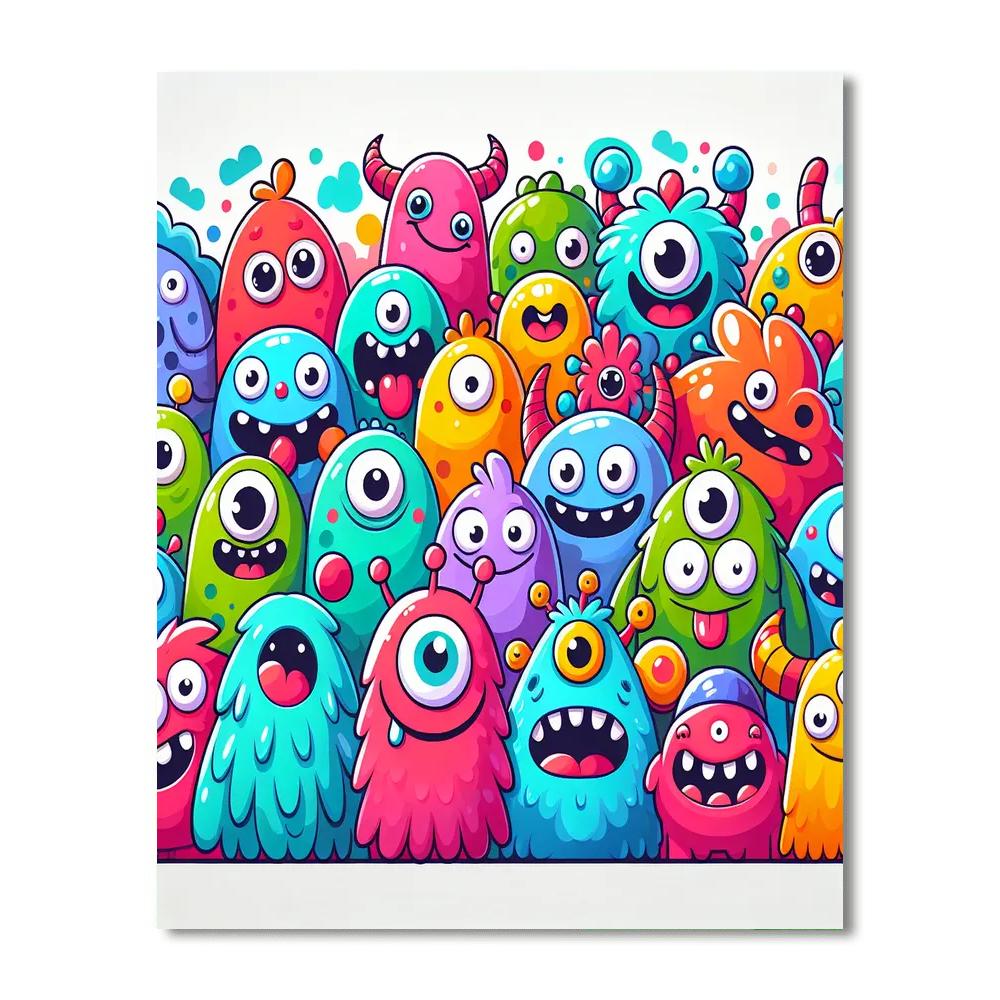 Fun-sized Monsters DIY Paint By Numbers
