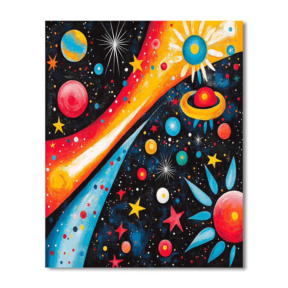 Joan Miró Inspired Celestial Dance Of Planets  Numbered Painting Kits