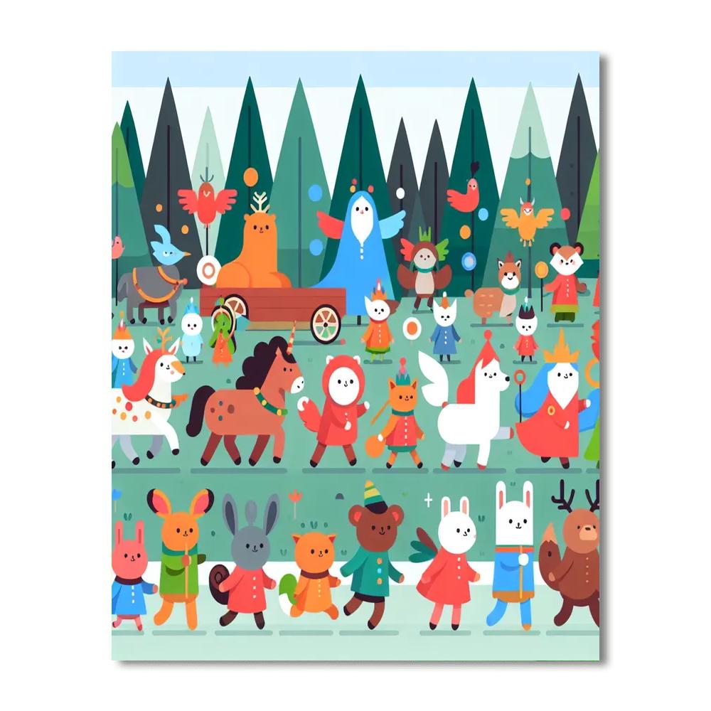 Grand Forest Parade Painting Number Kit