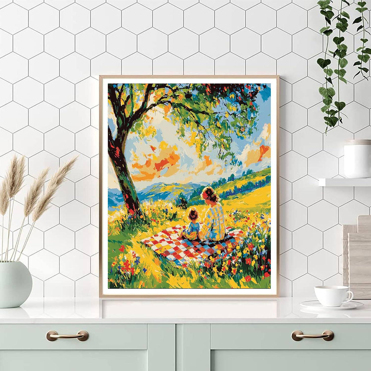 Joy Of Mother's Day Picnic Painting Number Kit