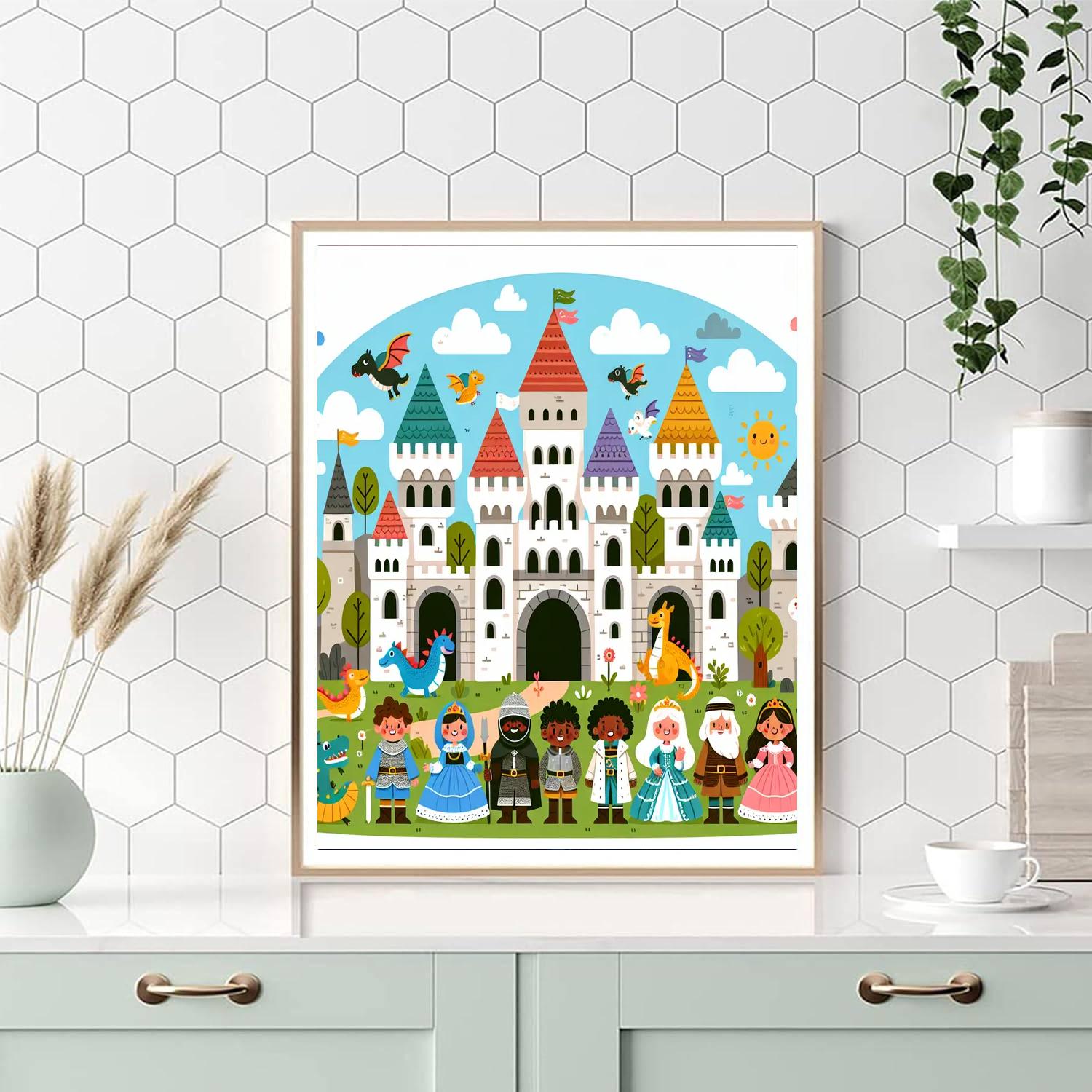 Playful Castle Adventure Paint By Numbers Art