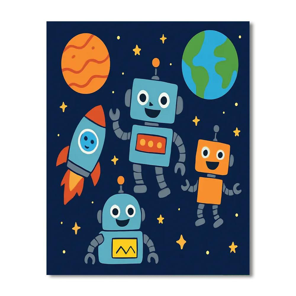 Innovative Space Robots DIY Paint By Numbers