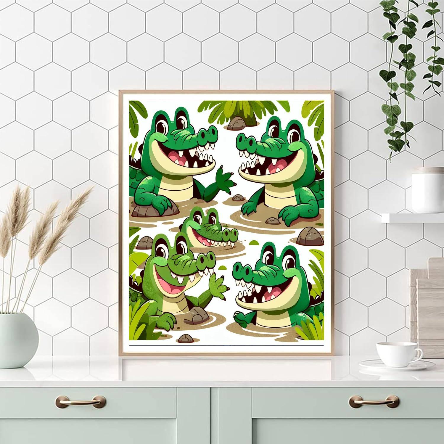 Snappy Crocodiles Paint By Numbers Art