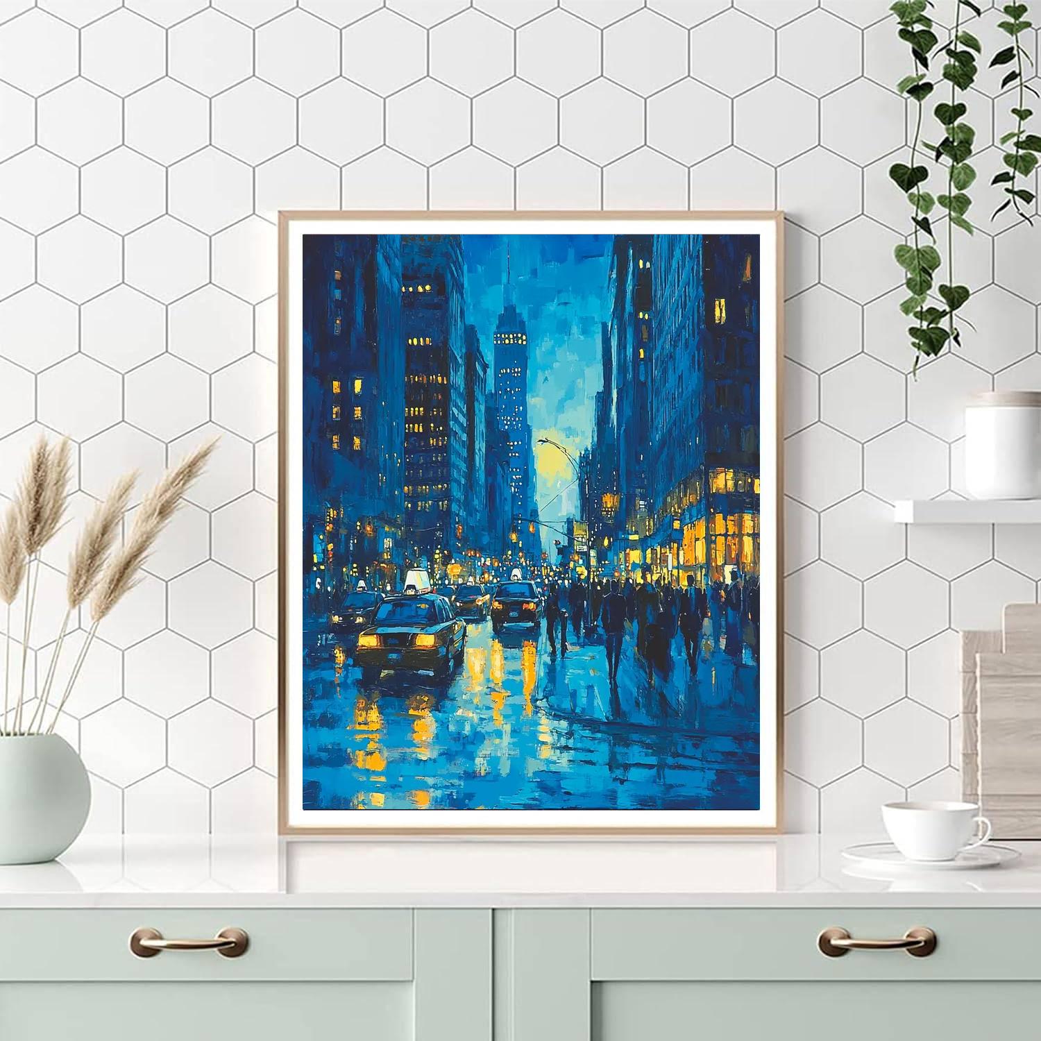 Edward Hopper Inspired City Life In Motion  Paint By Numbers