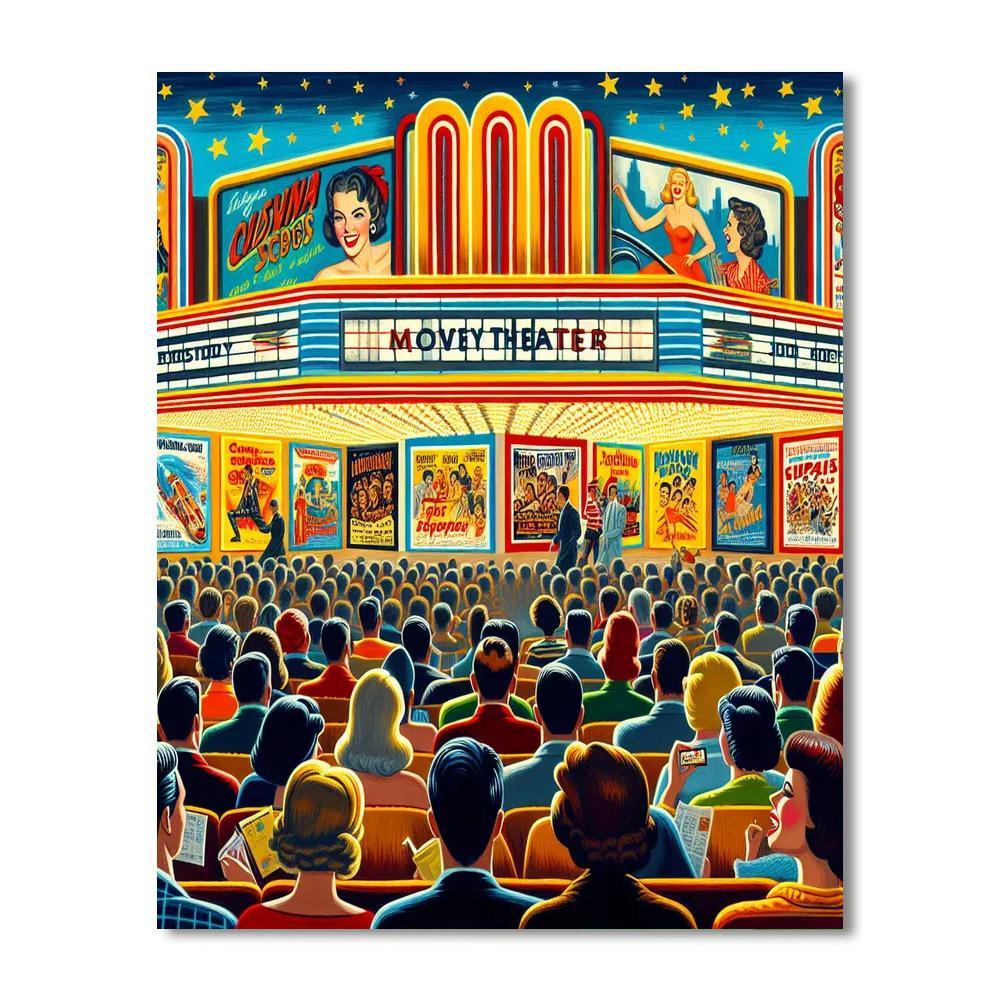 Retro Movie Night Paint By Number