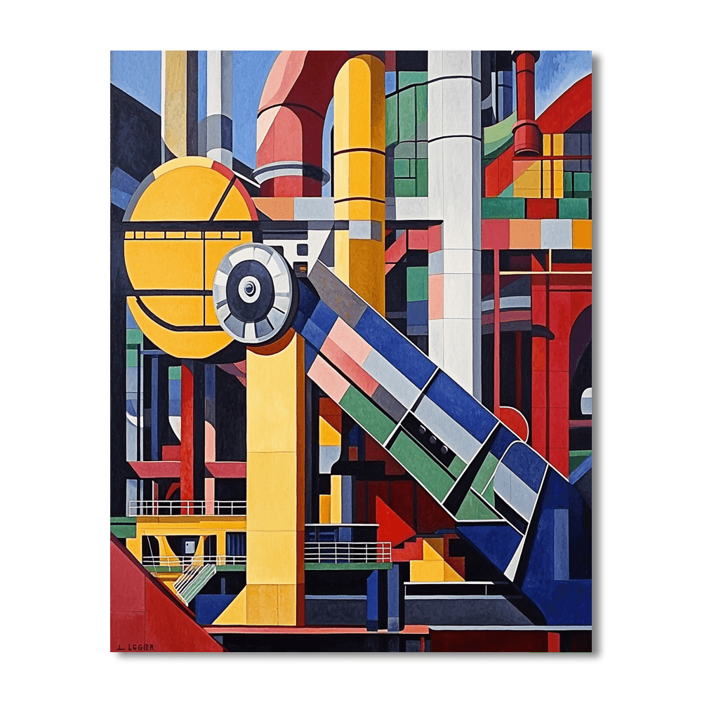 Fernand Léger Inspired Industrial Revolution Vision  Paint By Numbers Art