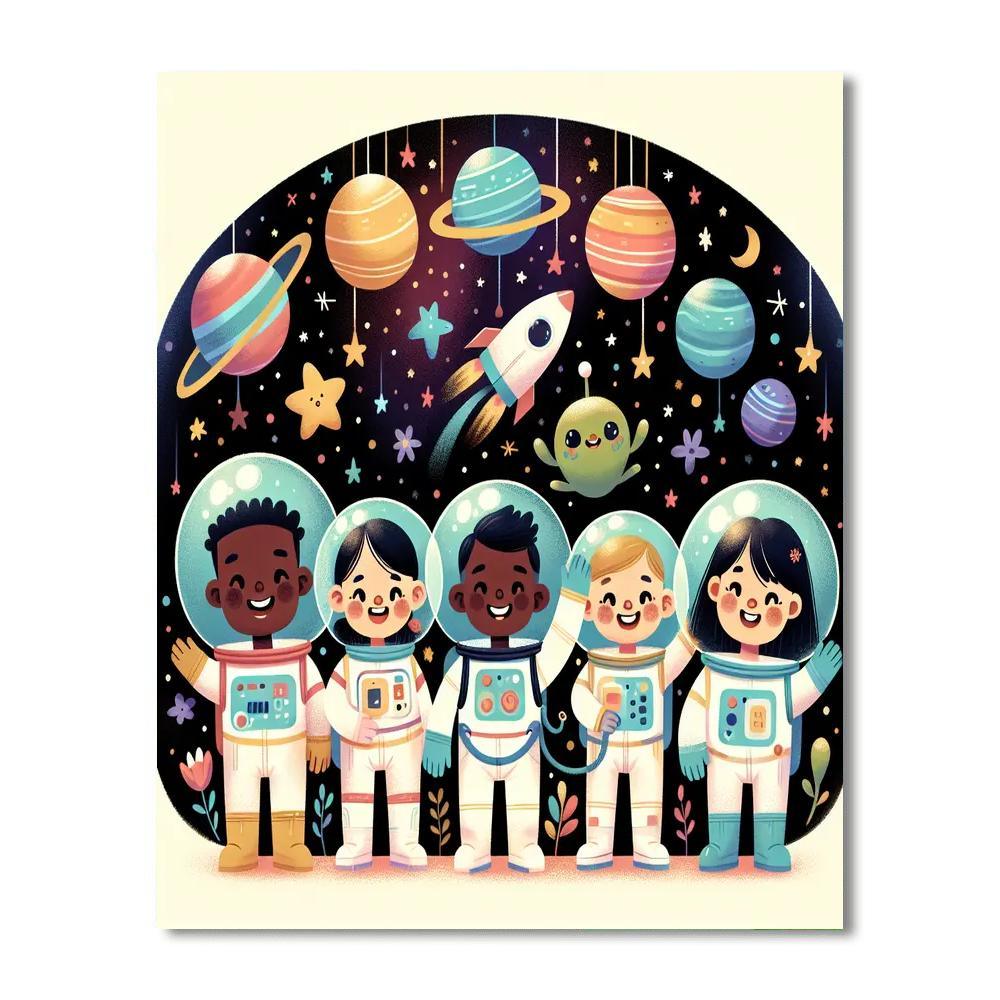 Galactic Explorer Crew Paint By Numbers Art