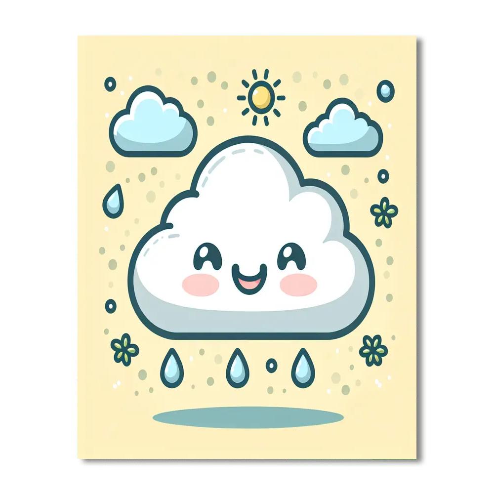 Joyful Little Cloud Painting By Numbers Kit