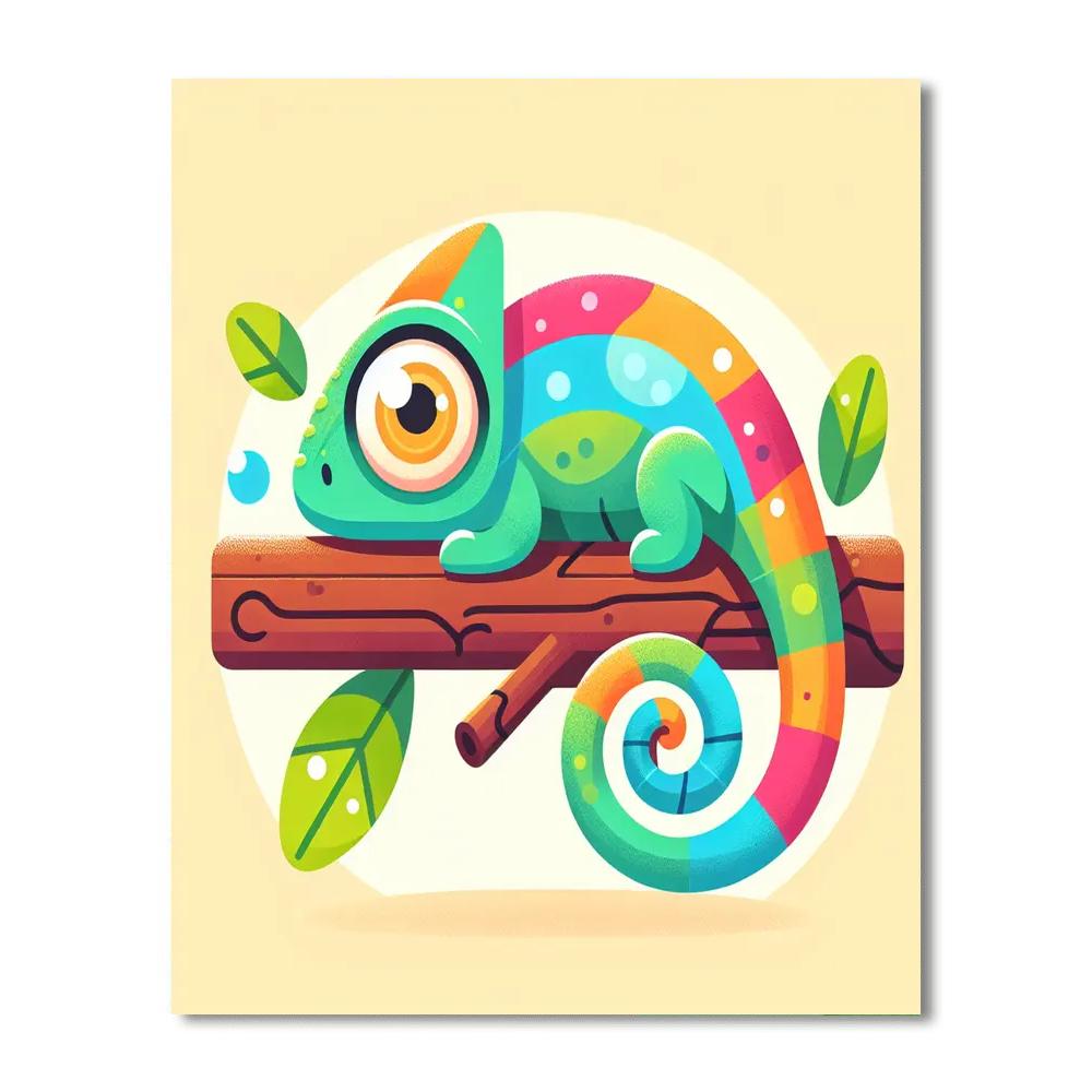 Curious Chameleon Discovery Paint By Numbers Art