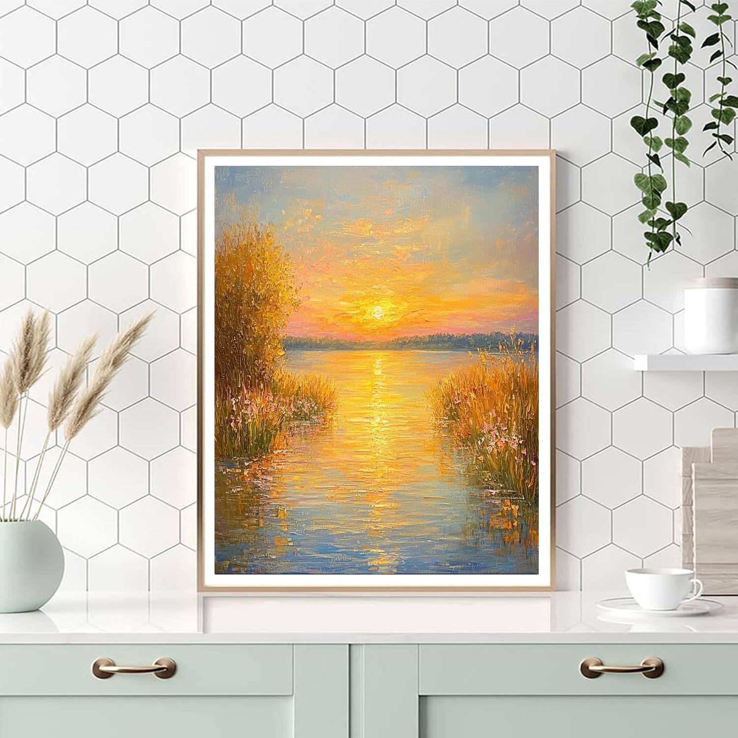 Claude Monet Inspired Golden Hour On The Seine  Paint By Numbers Kits