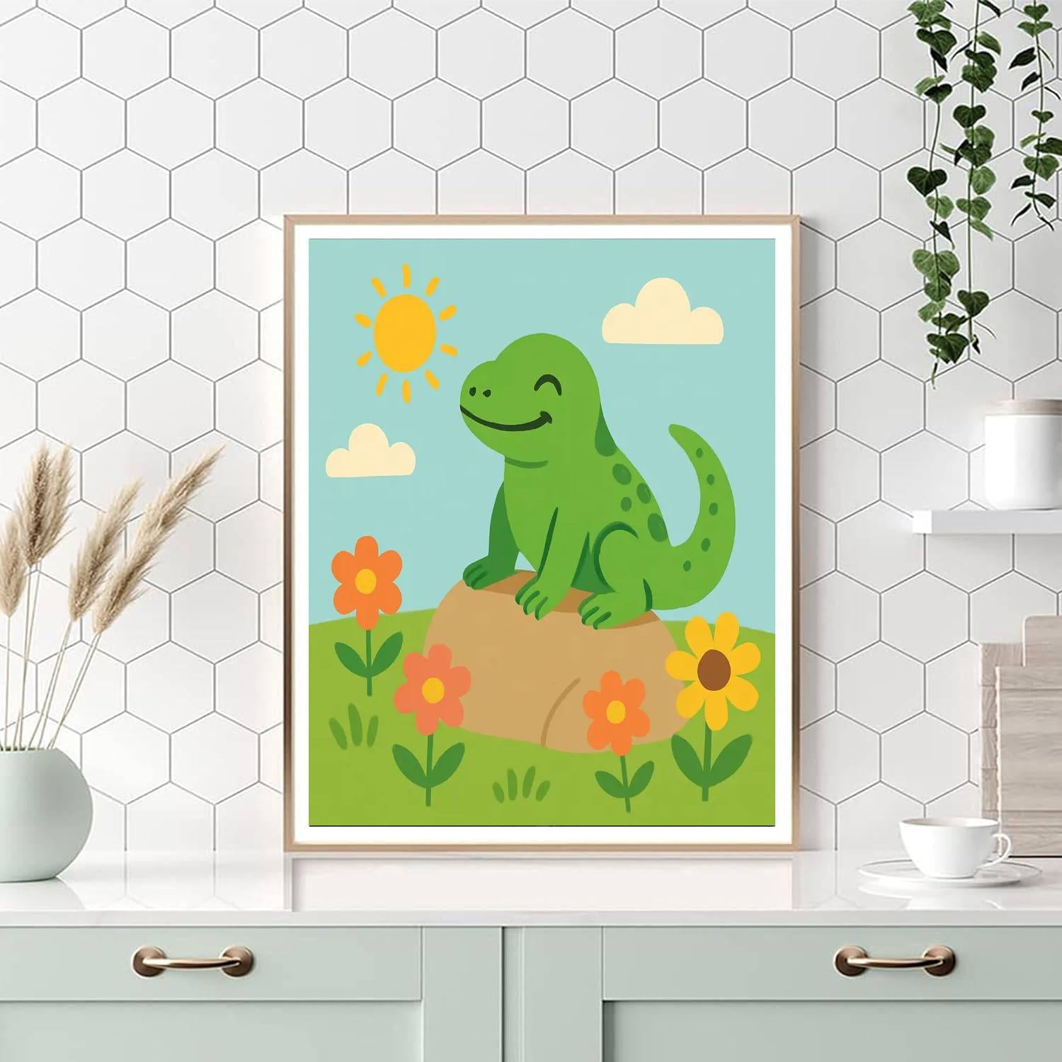 Sunny Day Lizard Painting By Numbers Kit