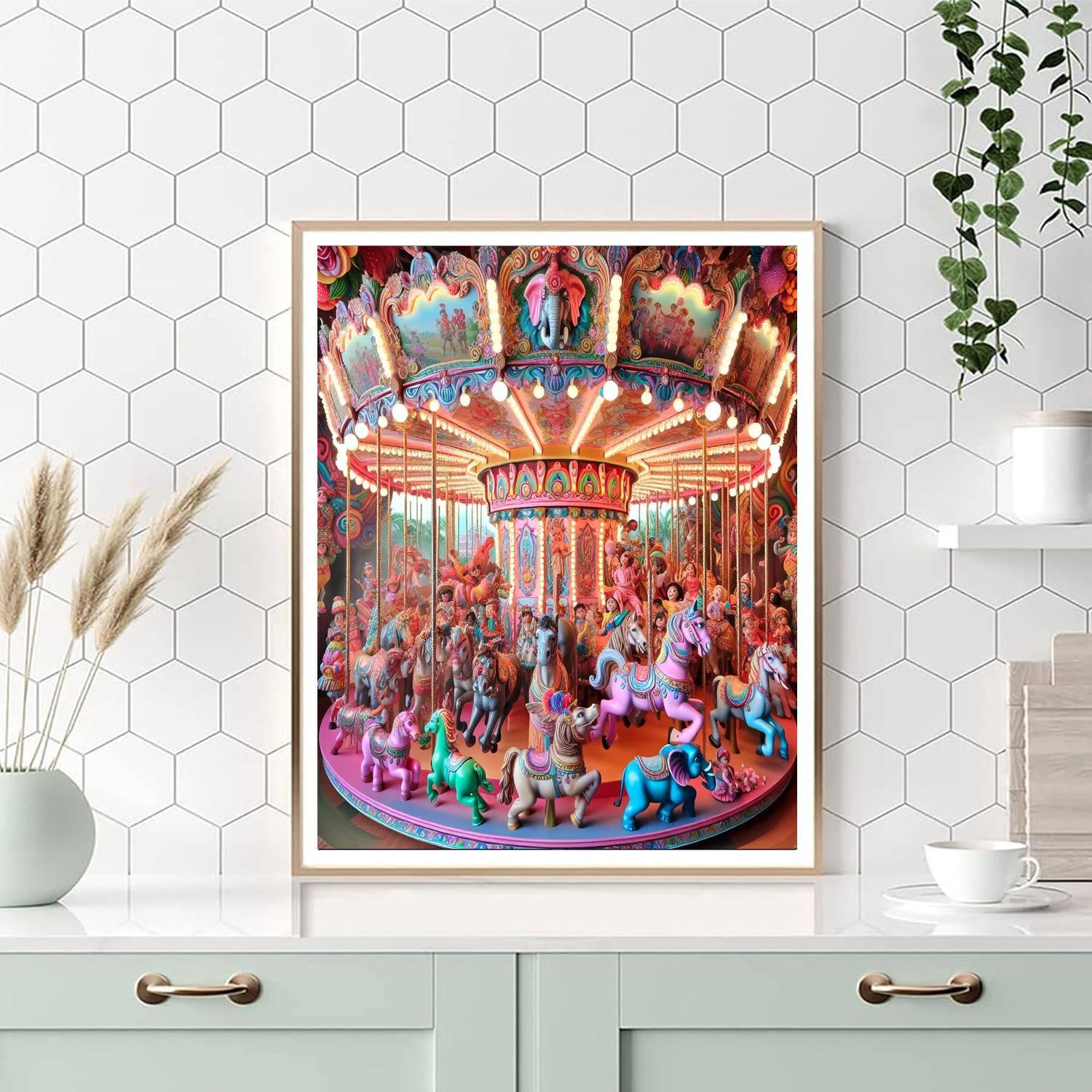 Charming Carousel Rides Paint By Numbers Art