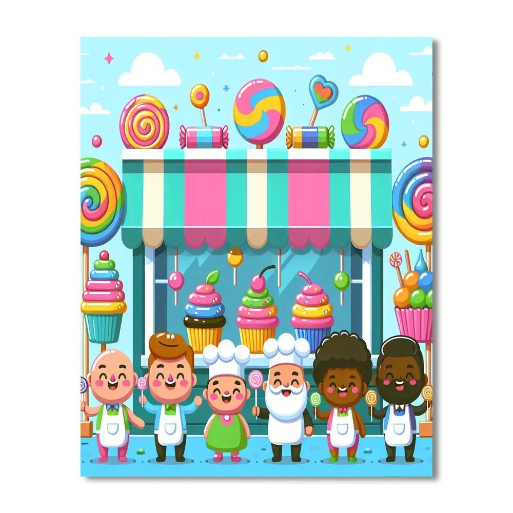 Delightful Sweet Shop Paint By Number