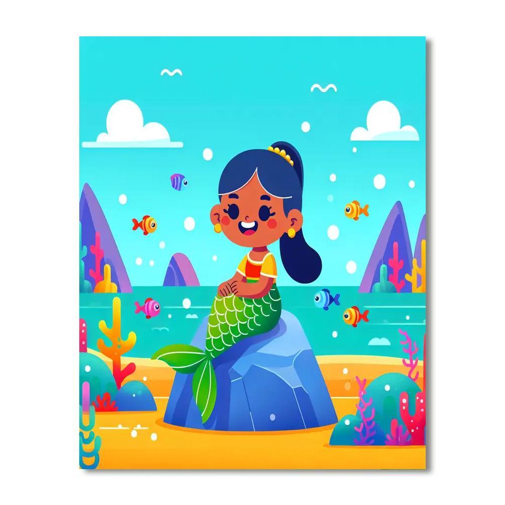Friendly Mermaid Lagoon Painting By Numbers Kit