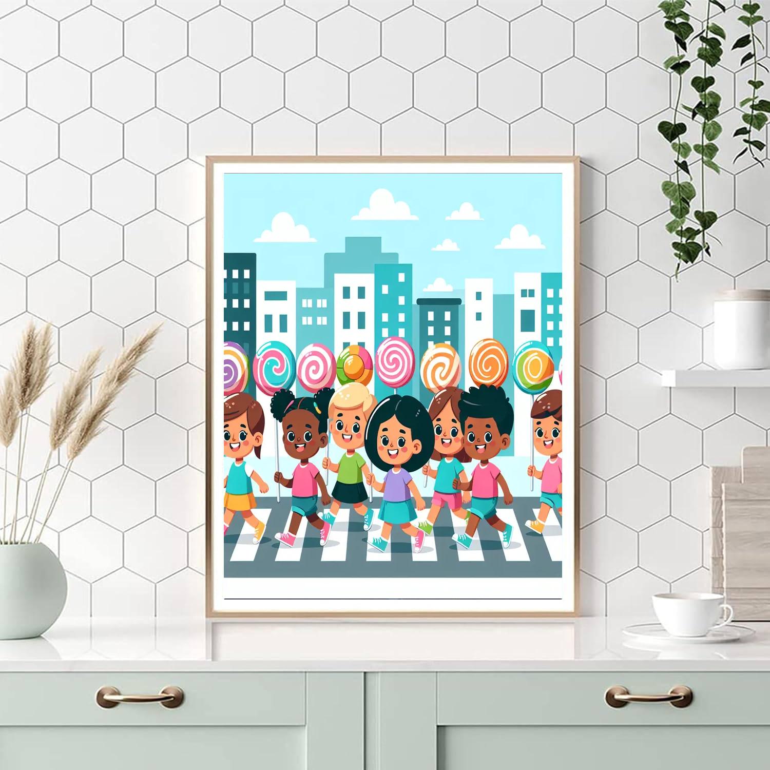 Bubblegum Bliss Boulevard Number Painting