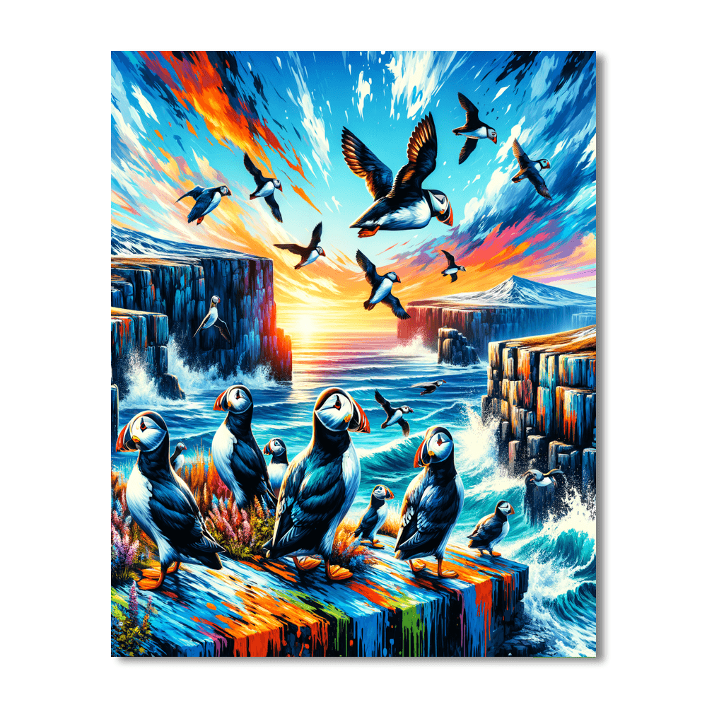 Puffin's Coastal Adventure Paint By Number