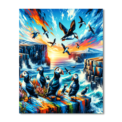 Puffin's Coastal Adventure Paint By Number