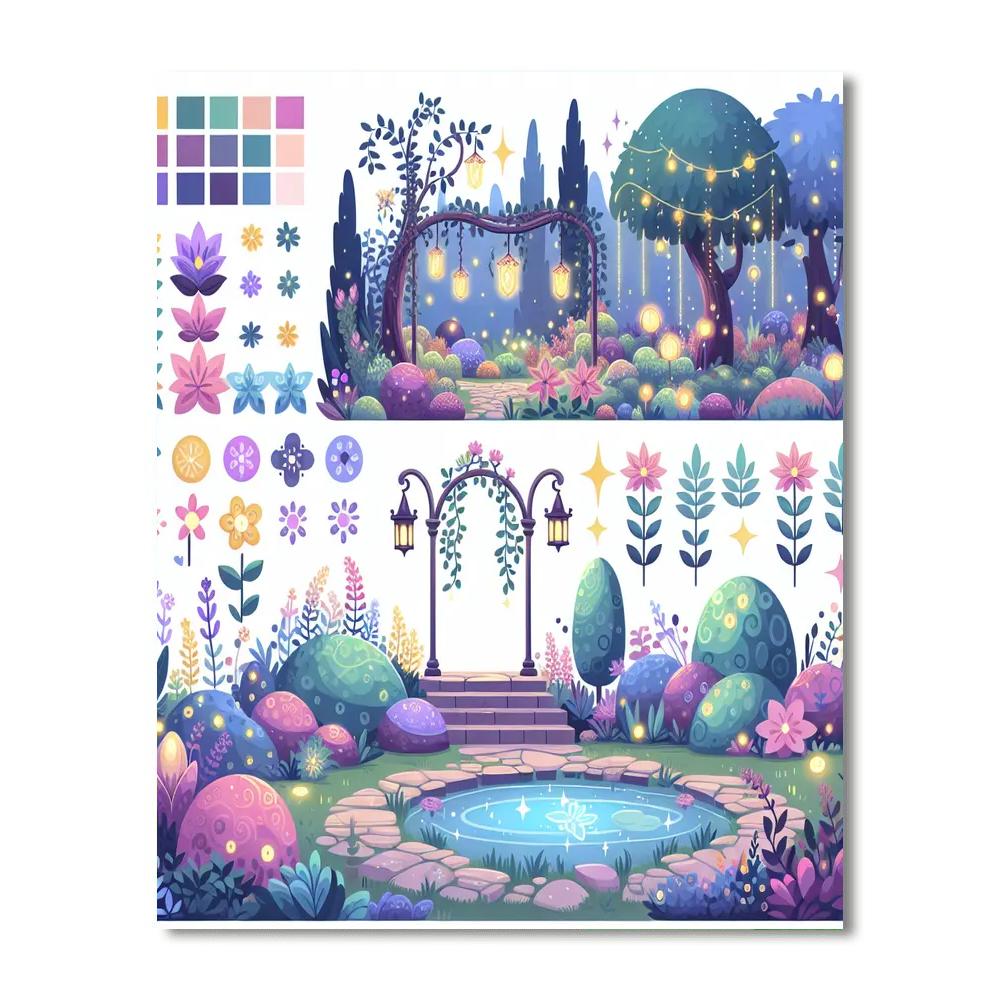 Wizard's Garden Of Spells Paint By Numbers