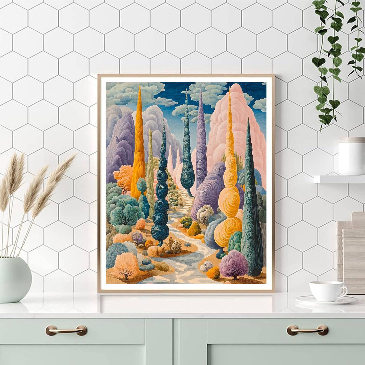 Max Ernst Inspired Surreal Wilderness Expedition  DIY Paint By Numbers