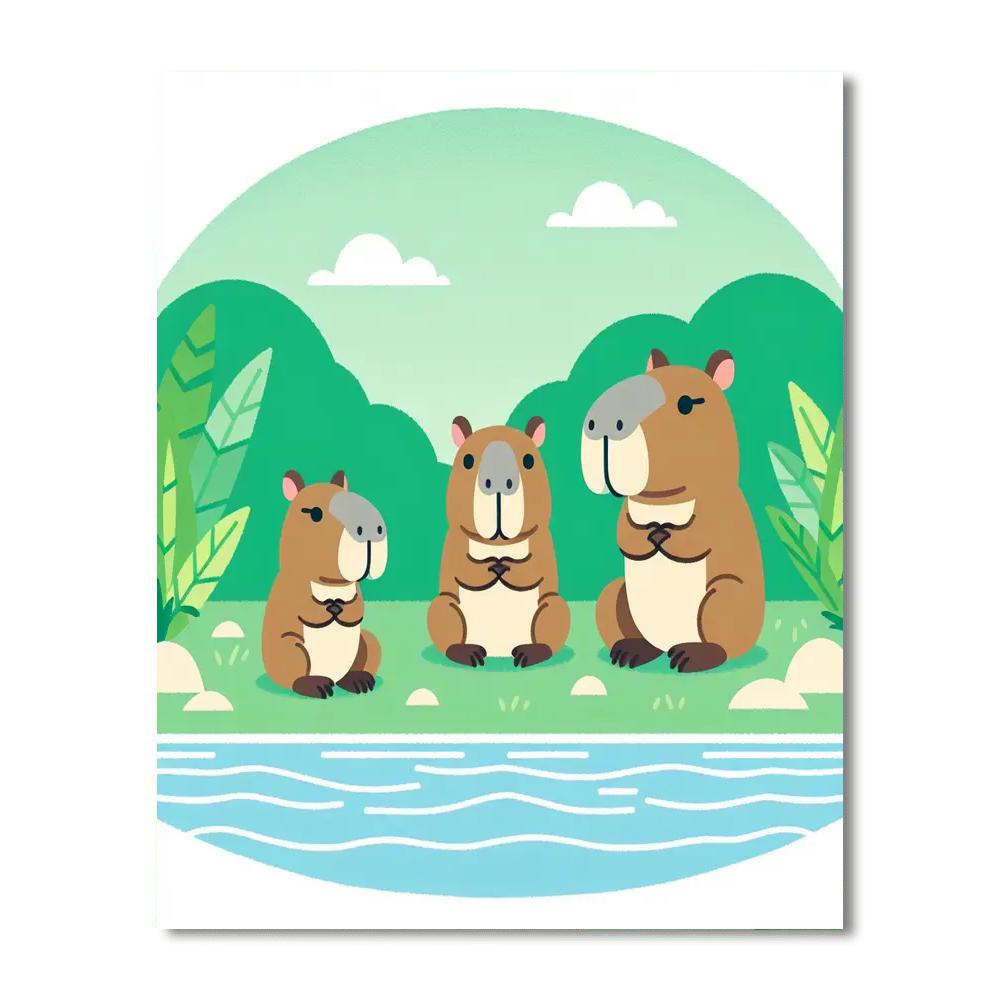 Curious Capybaras Numbered Painting Kits
