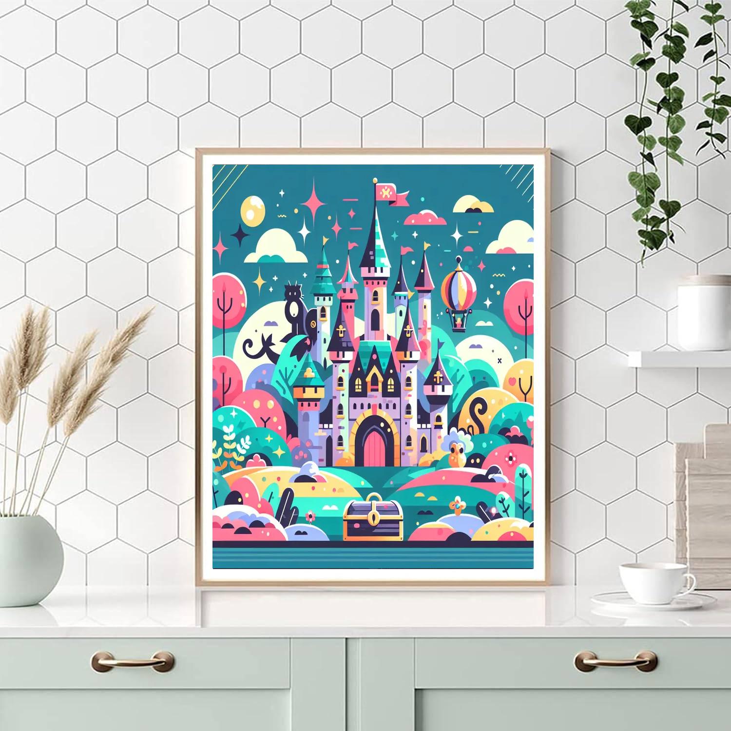 Fairy Tale Castle Mystery Painting Number Kit