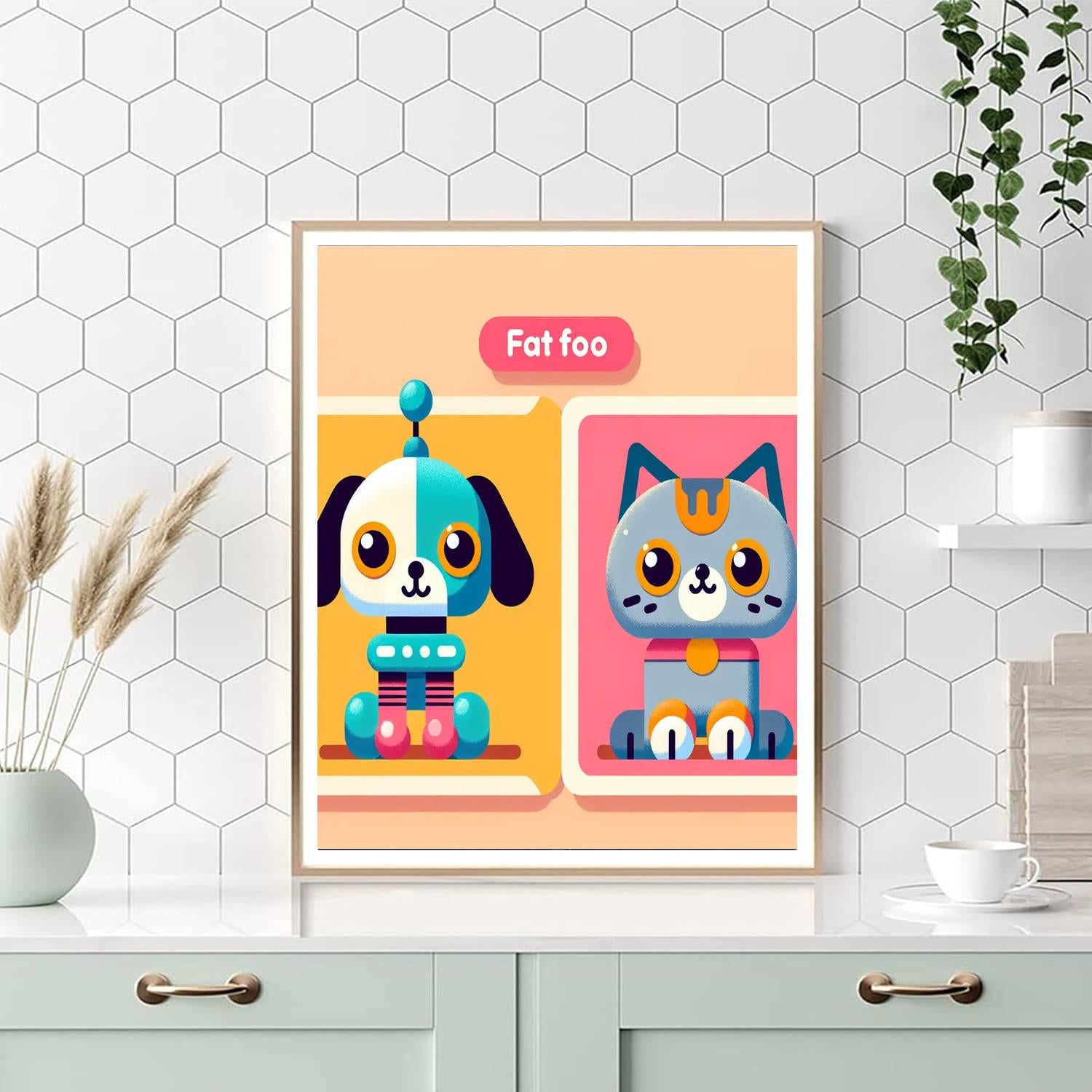 Cheery Robot Animals Paint By Numbers Art