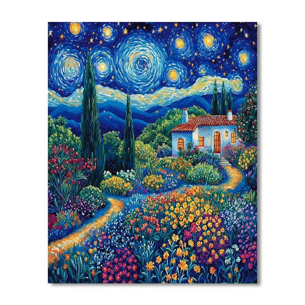 Vincent Van Gogh Inspired Starry Garden Vistas  Paint By Numbers