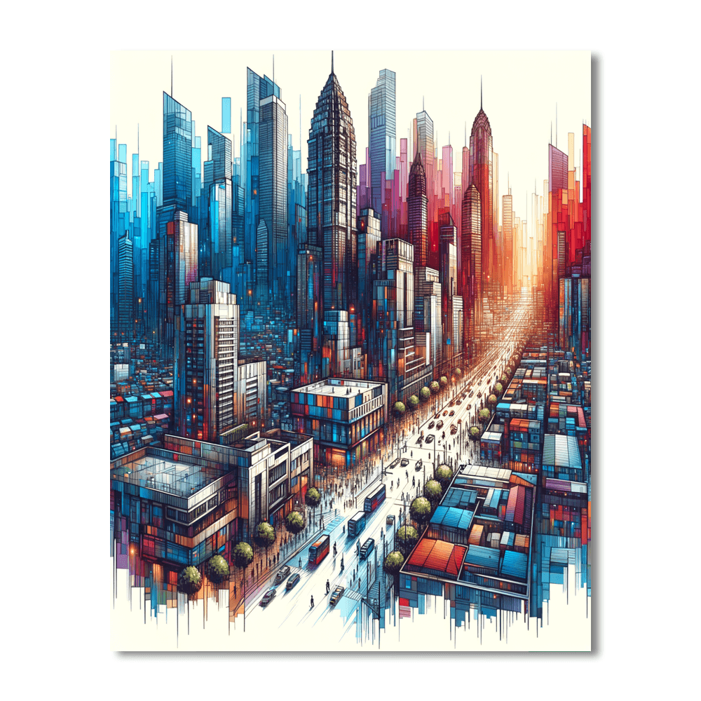 Urban Chic Cityscape Paint By Numbers Art