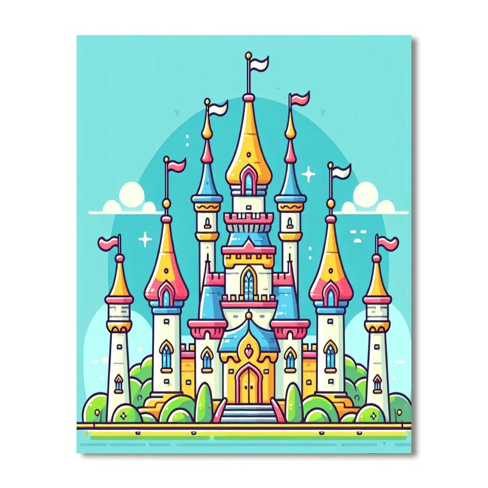 Whimsical Fairy Castle Number Painting