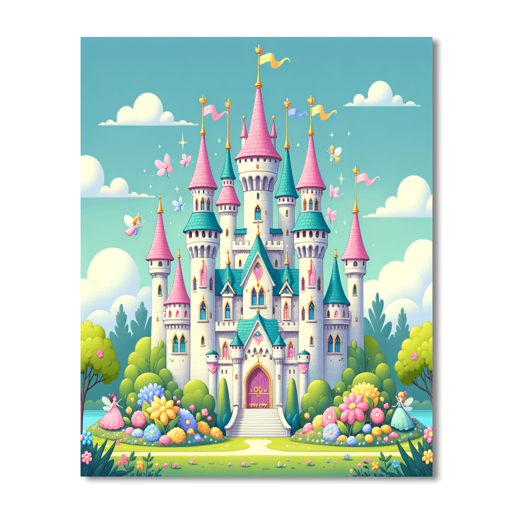 Magical Princess Castle Painting By Numbers Kit