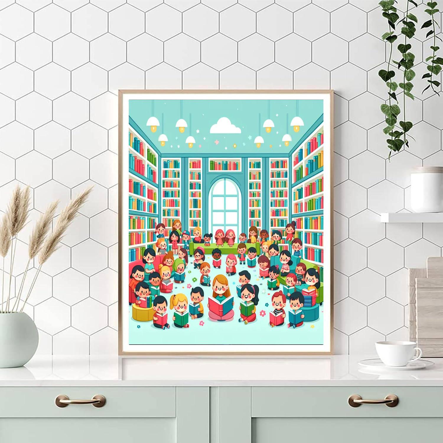 The Magical Library Number Painting