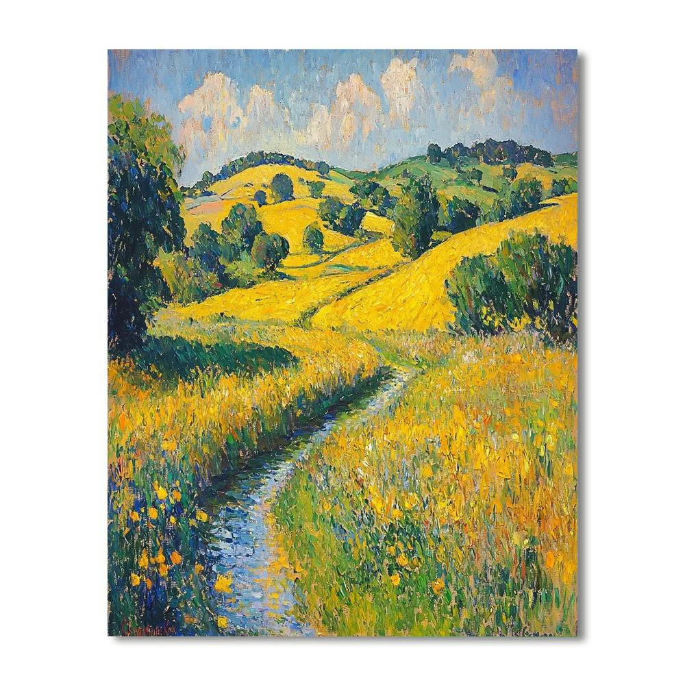 Paul Cézanne Inspired Sunlit Meadow Reflections  Painting By Numbers Kit