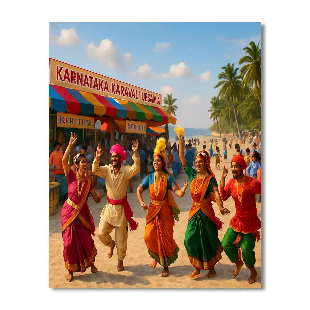 Karnataka Karavali Utsava - India Painting Number Kit