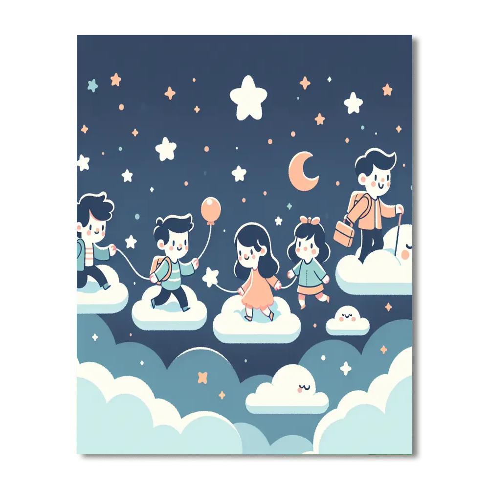 Celestial Cloud Quest Paint By Numbers Art