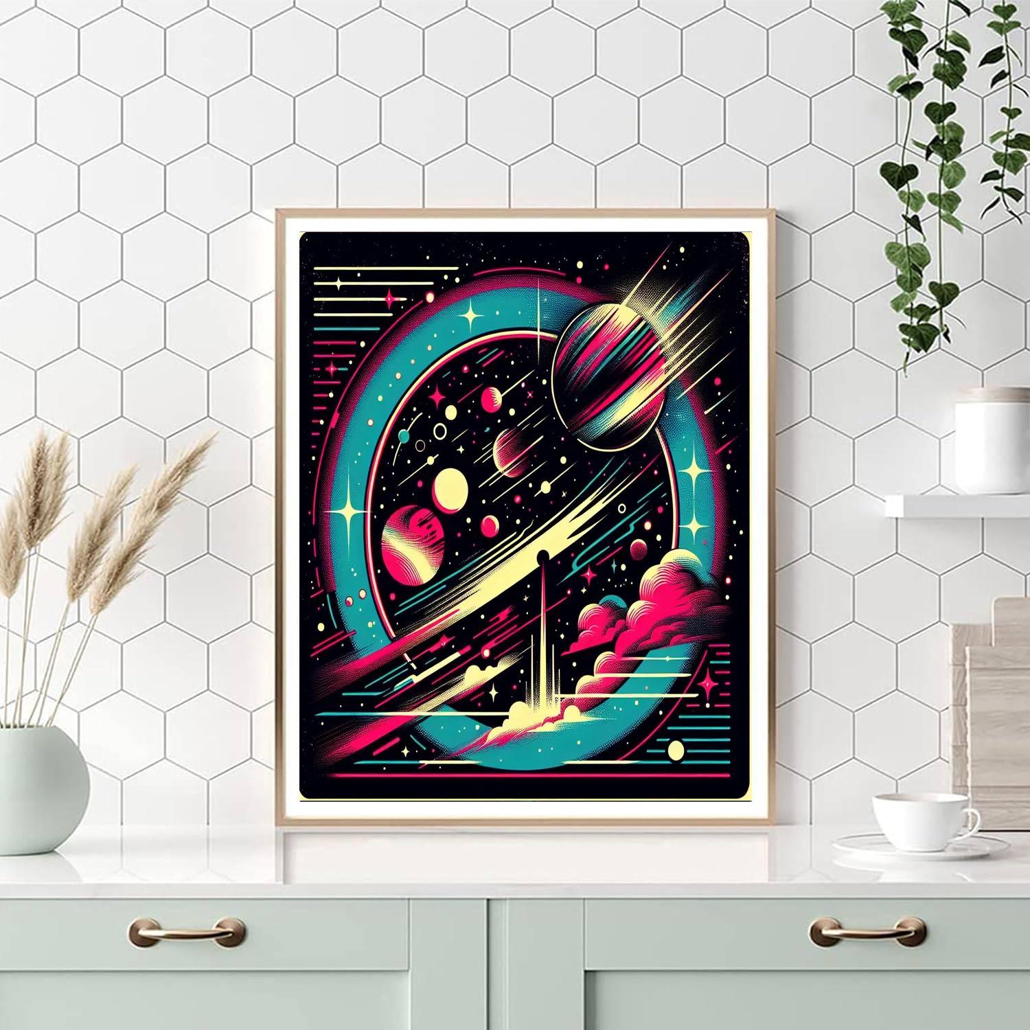 Retro Galactic Adventure Paint By Color