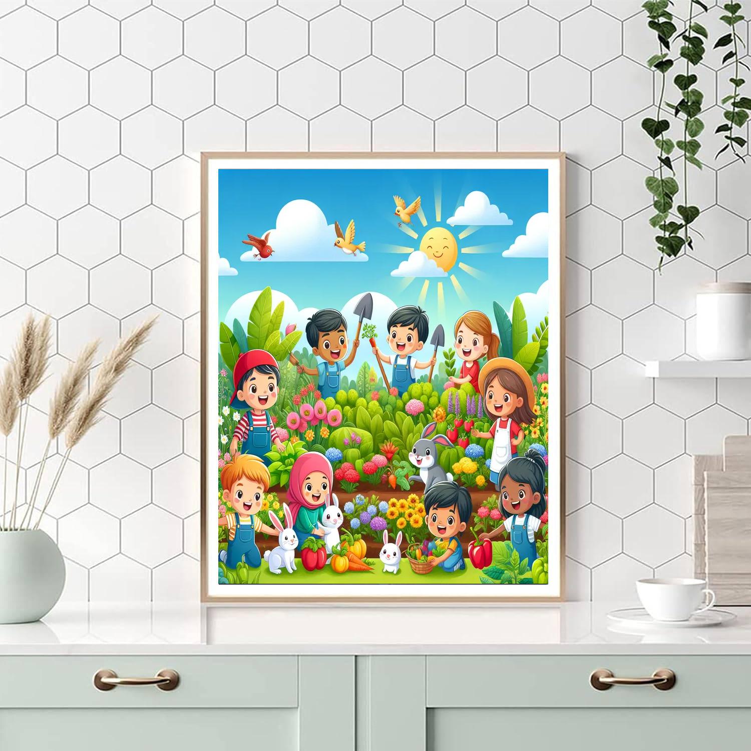 Gardening With Friends Number Painting